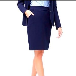 J. Crew The Pencil Skirt Navy 100% Cotton NWT